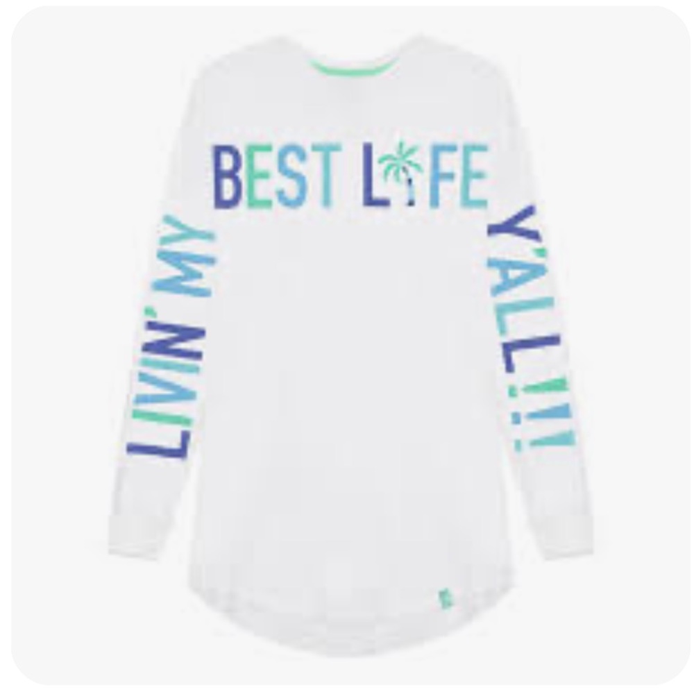 Marleylilly Women’s Living My Best Life Y’all Long Sleeve Jersey. Size L/XL